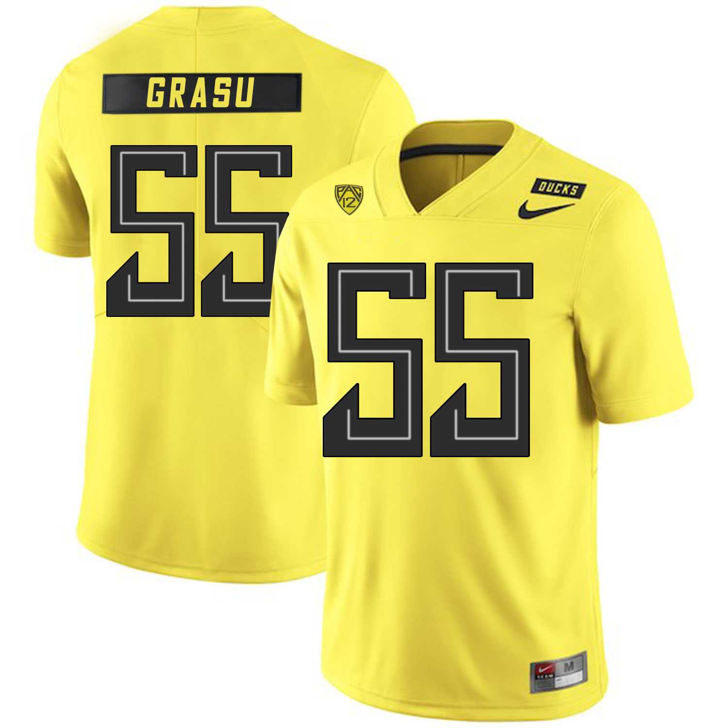 Oregon Ducks 55 Hroniss Grasu Yellow Nike College Football Jersey Dzhi